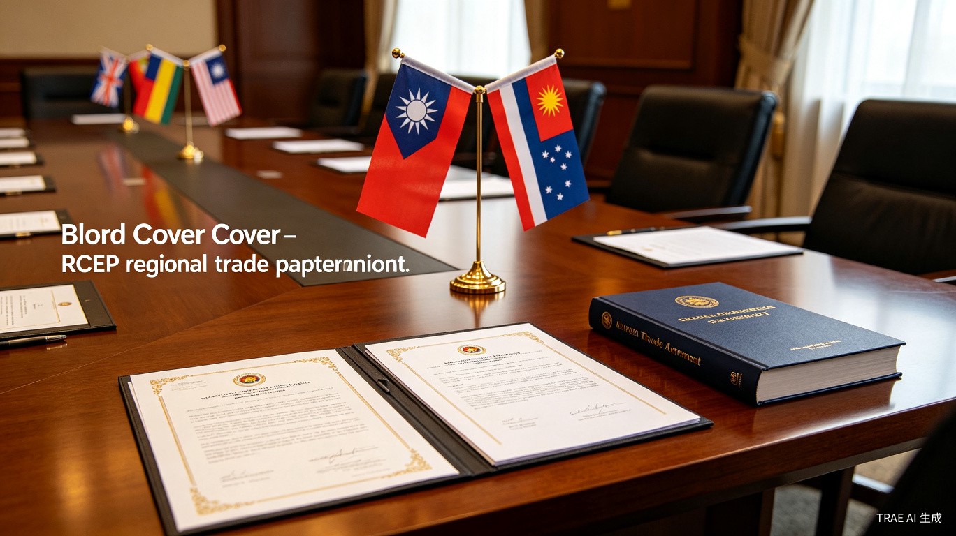 RCEP regional trade partnership documents and national flags