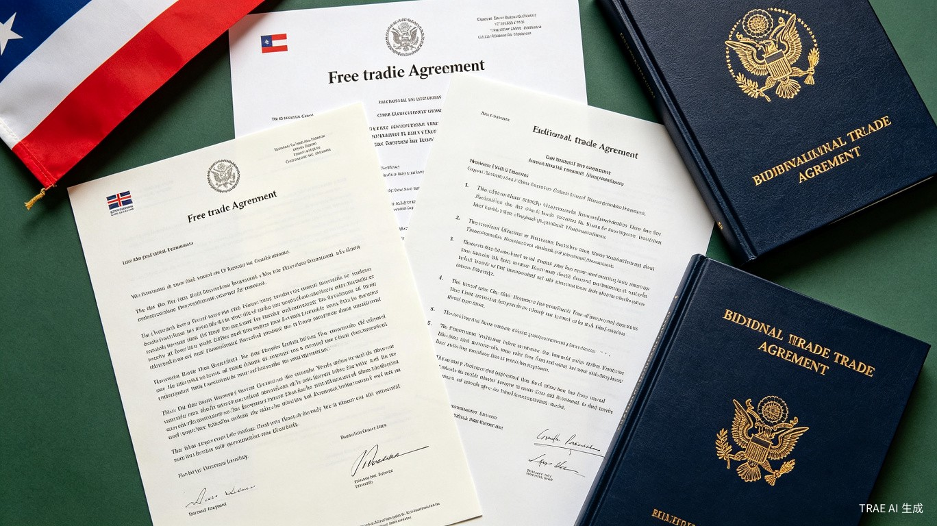 Free trade agreement legal documents and bilateral trade papers